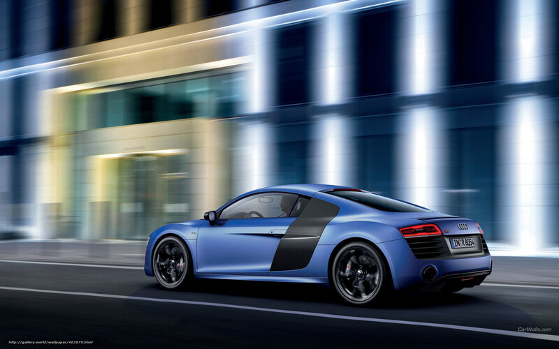 Blue Sports Car — Dynamic, Photograph, Building