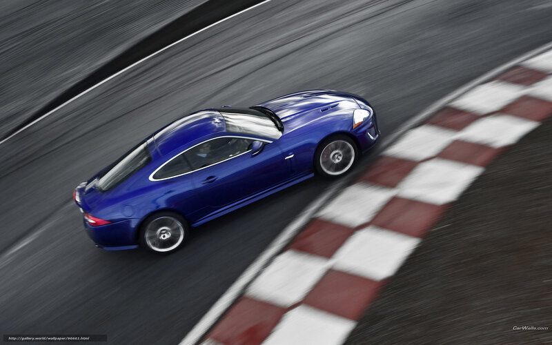 Blue Sports Car — Dynamic, Photograph, Race Track, Checkered Pattern