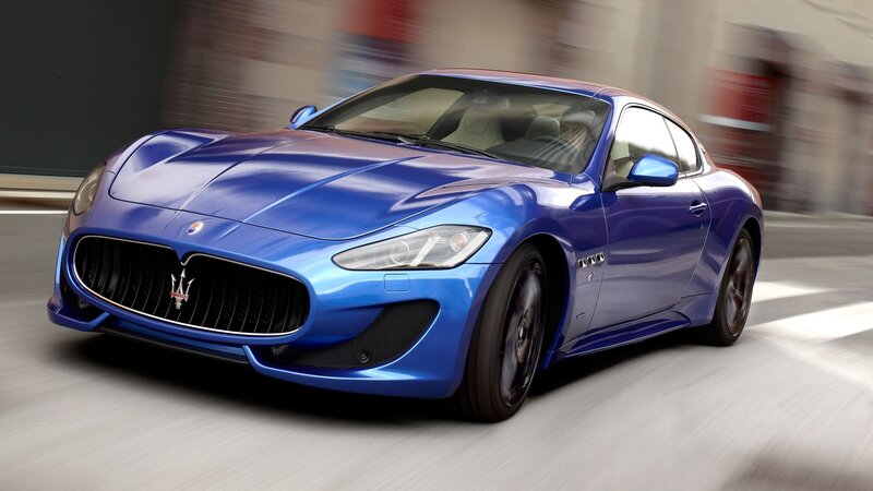 Blue Sports Car — Dynamic, Photograph, Road, City