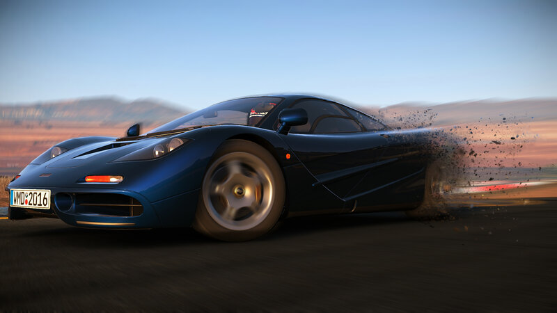 Blue Sports Car — Dynamic, Sunset, 3d Render, Dirt