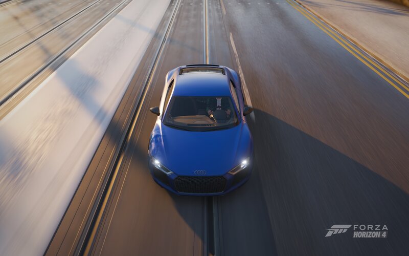 Blue Sports Car — Dynamic, Sunset, 3d Render, Road