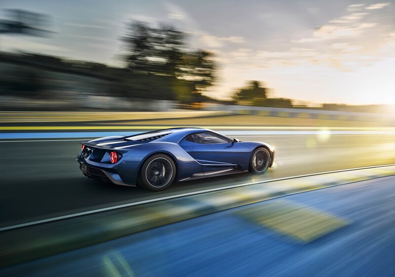 Blue Sports Car — Dynamic, Sunset, Photograph, Race Track