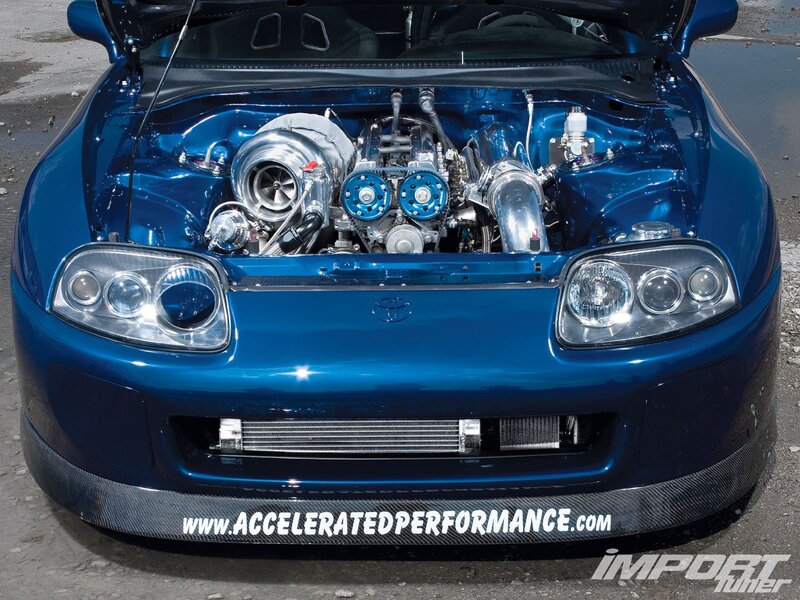 Blue Sports Car Engine — Dramatic, Photograph