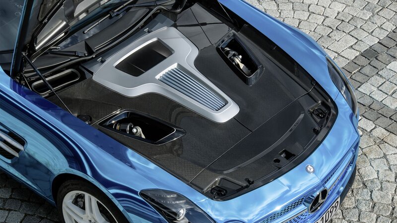 Blue Sports Car Engine — Dramatic
