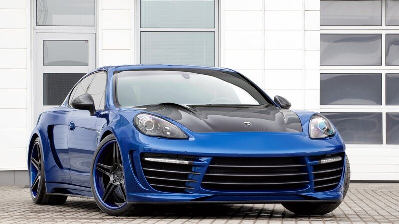 blue sports car exterior