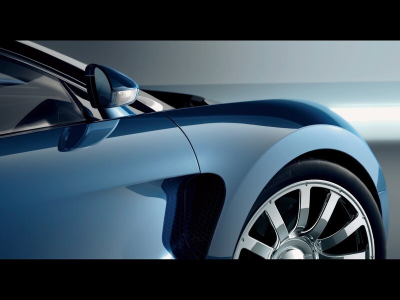 blue sports car front view