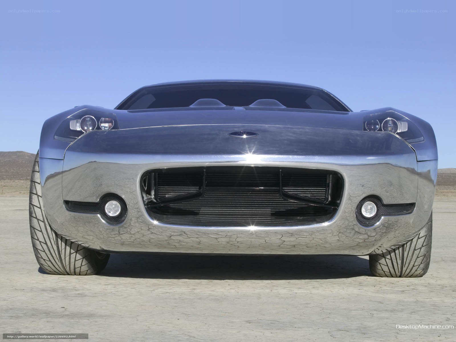 blue sports car front view