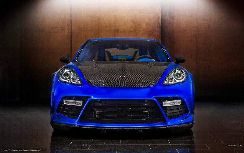 blue sports car front view