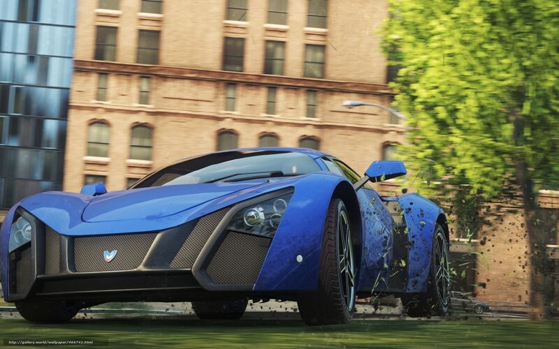 blue sports car in city