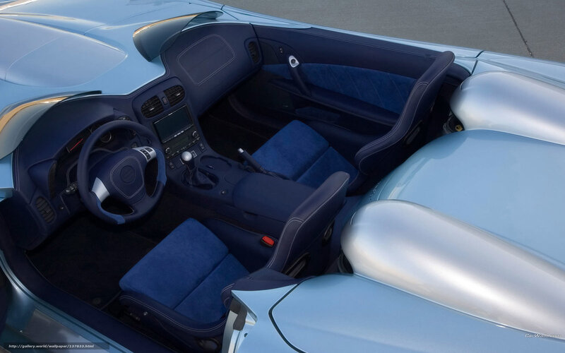 blue sports car interior