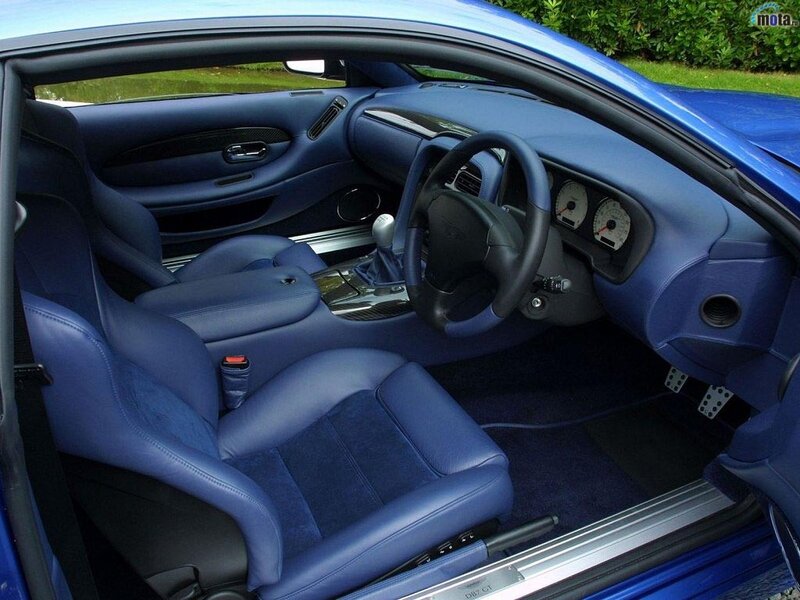 blue sports car interior