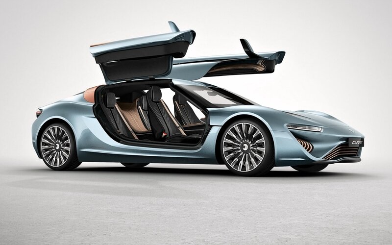 Blue Sports Car — Modern, 3d Render, Car Door