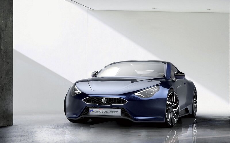 Blue Sports Car — Modern, 3d Render, Wall