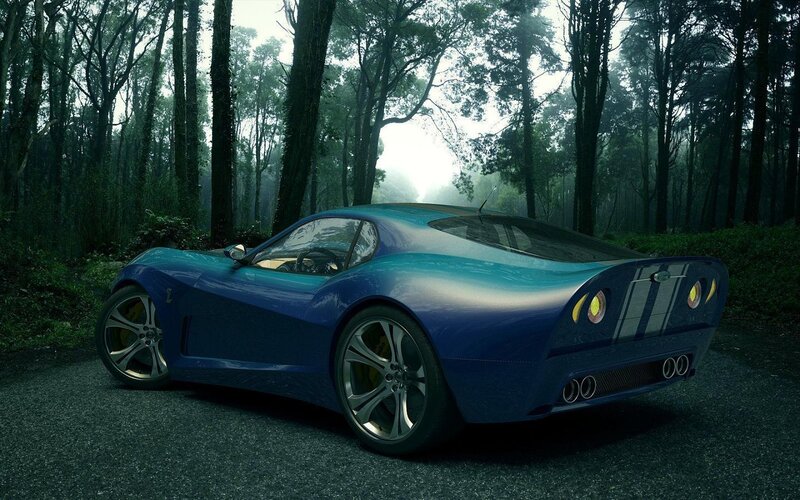 Blue Sports Car — Mysterious