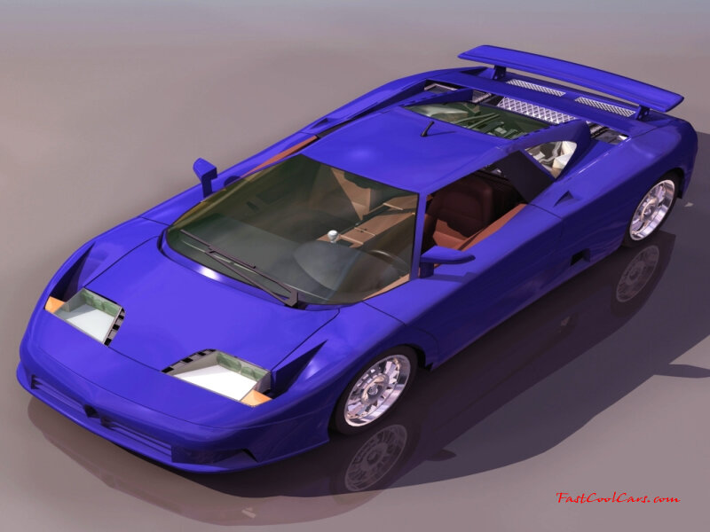 Blue Sports Car — Neutral, 3d Render, Windshield