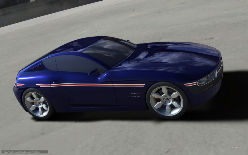 Blue sports car on concrete