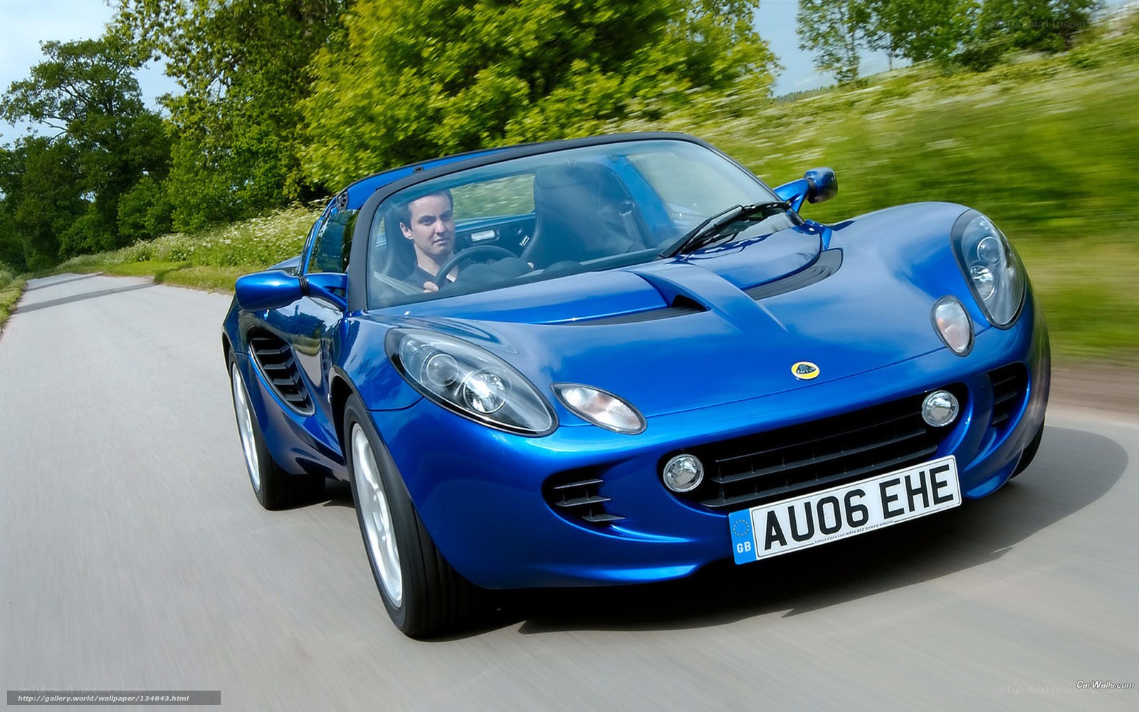 blue sports car on country road