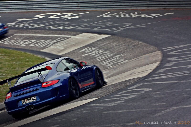 blue sports car on racetrack
