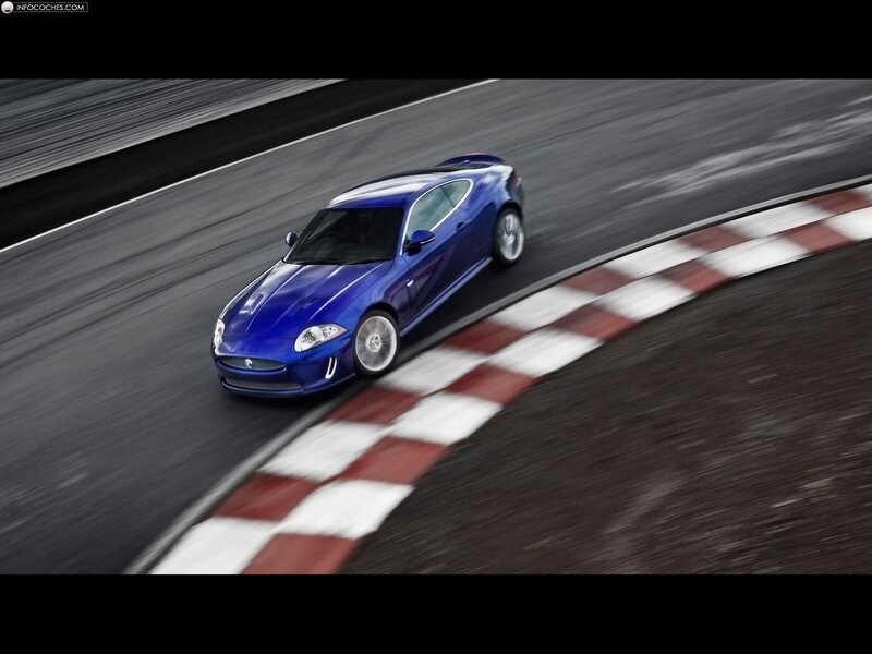 Blue sports car on racetrack