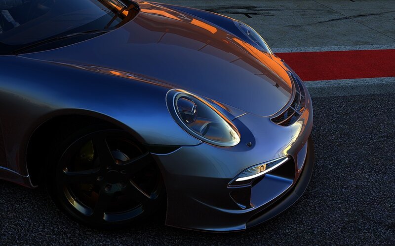 blue sports car on racetrack