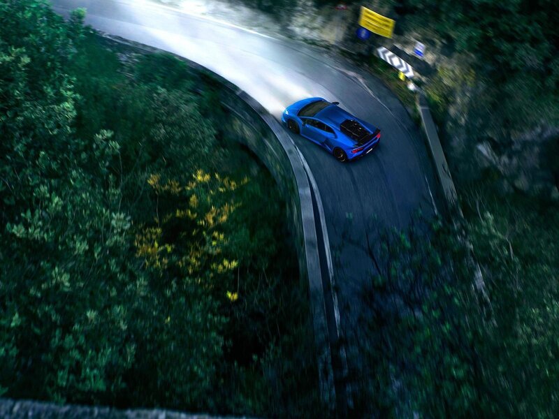 Blue Sports Car on Road — Dynamic, Night