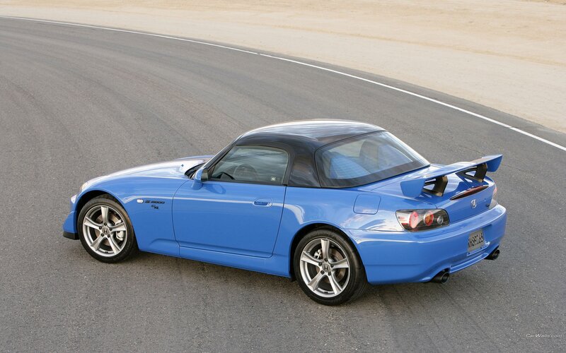 blue sports car on track