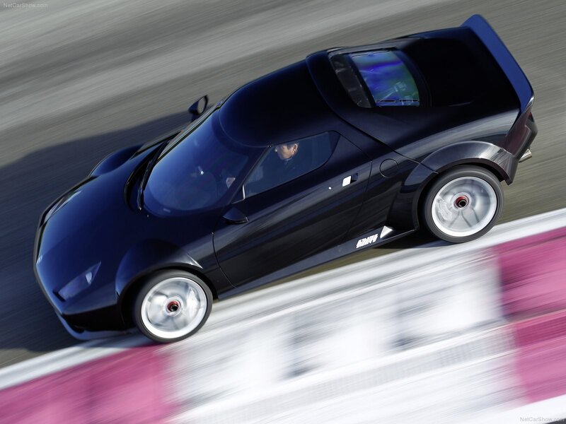 blue sports car on track