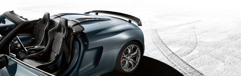Blue sports car on track