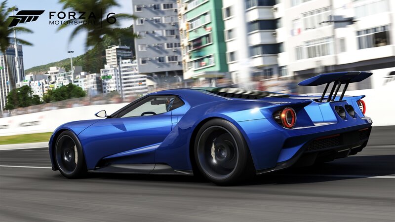 Blue Sports Car on Track — Dynamic, Afternoon, 3d Render