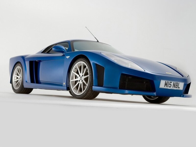 blue sports car on white background