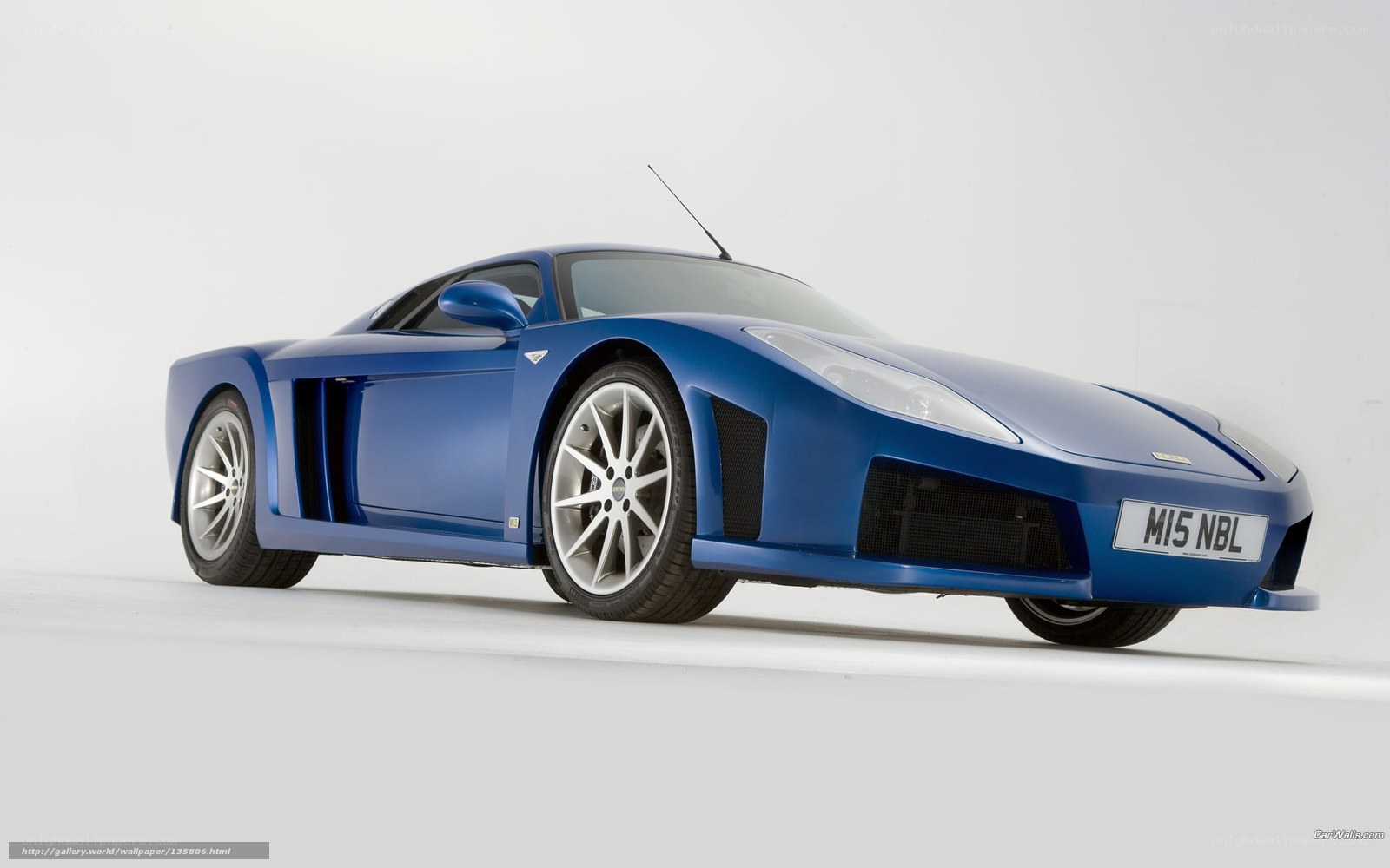 blue sports car on white background