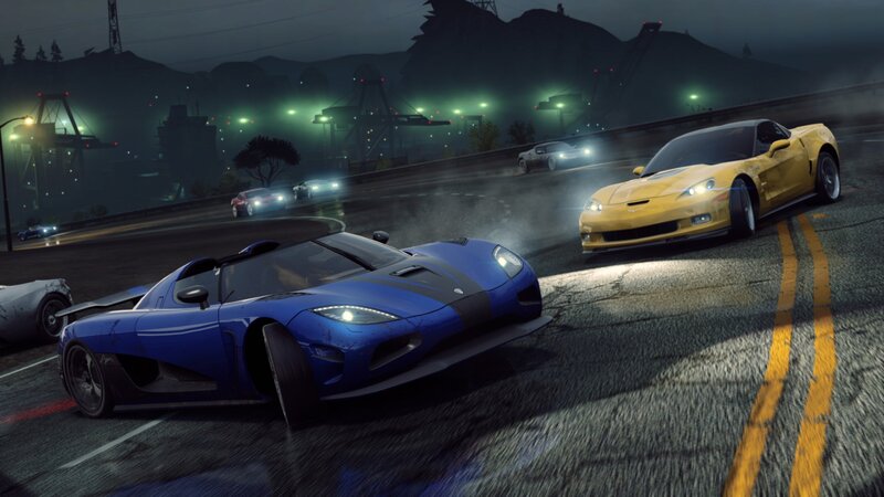 Blue Sports Car Racing — Dark