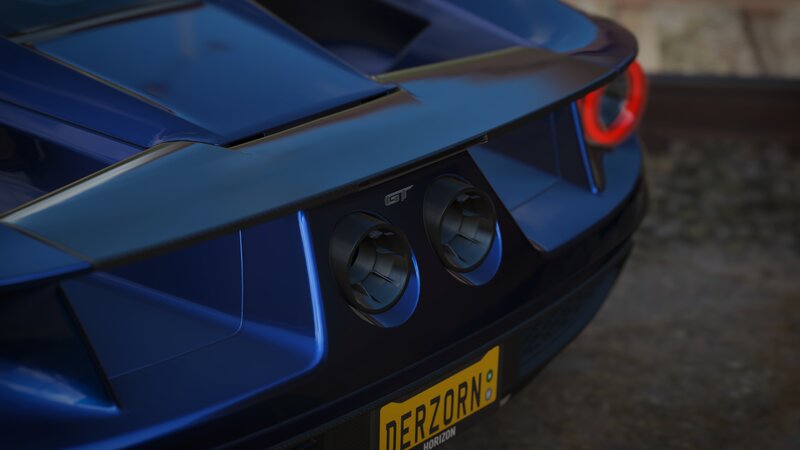Blue Sports Car Rear — Dramatic, 3d Render