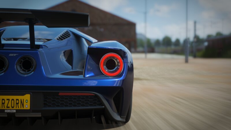 Blue Sports Car Rear — Dynamic