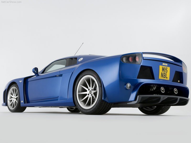 blue sports car rear view