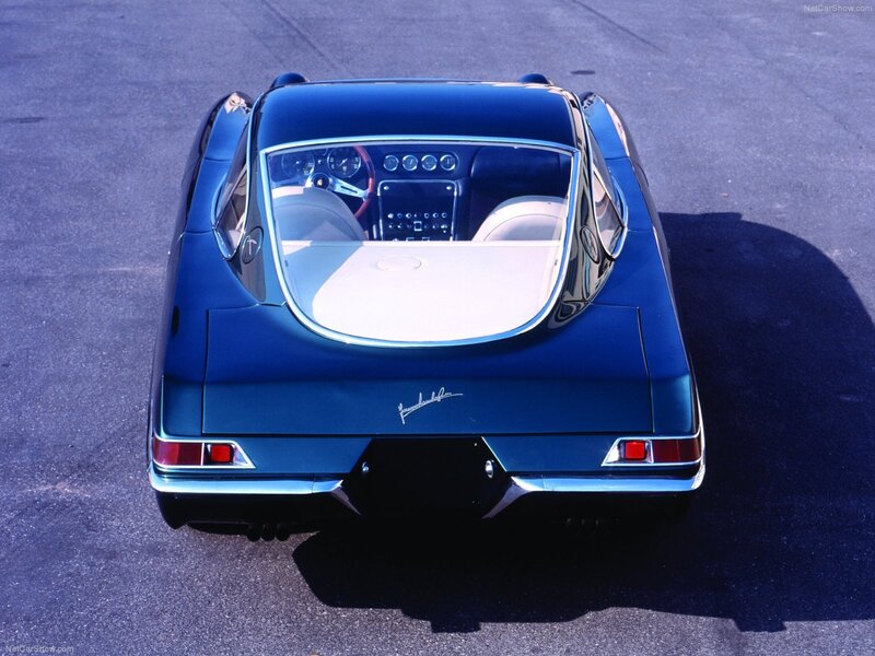 blue sports car rear view