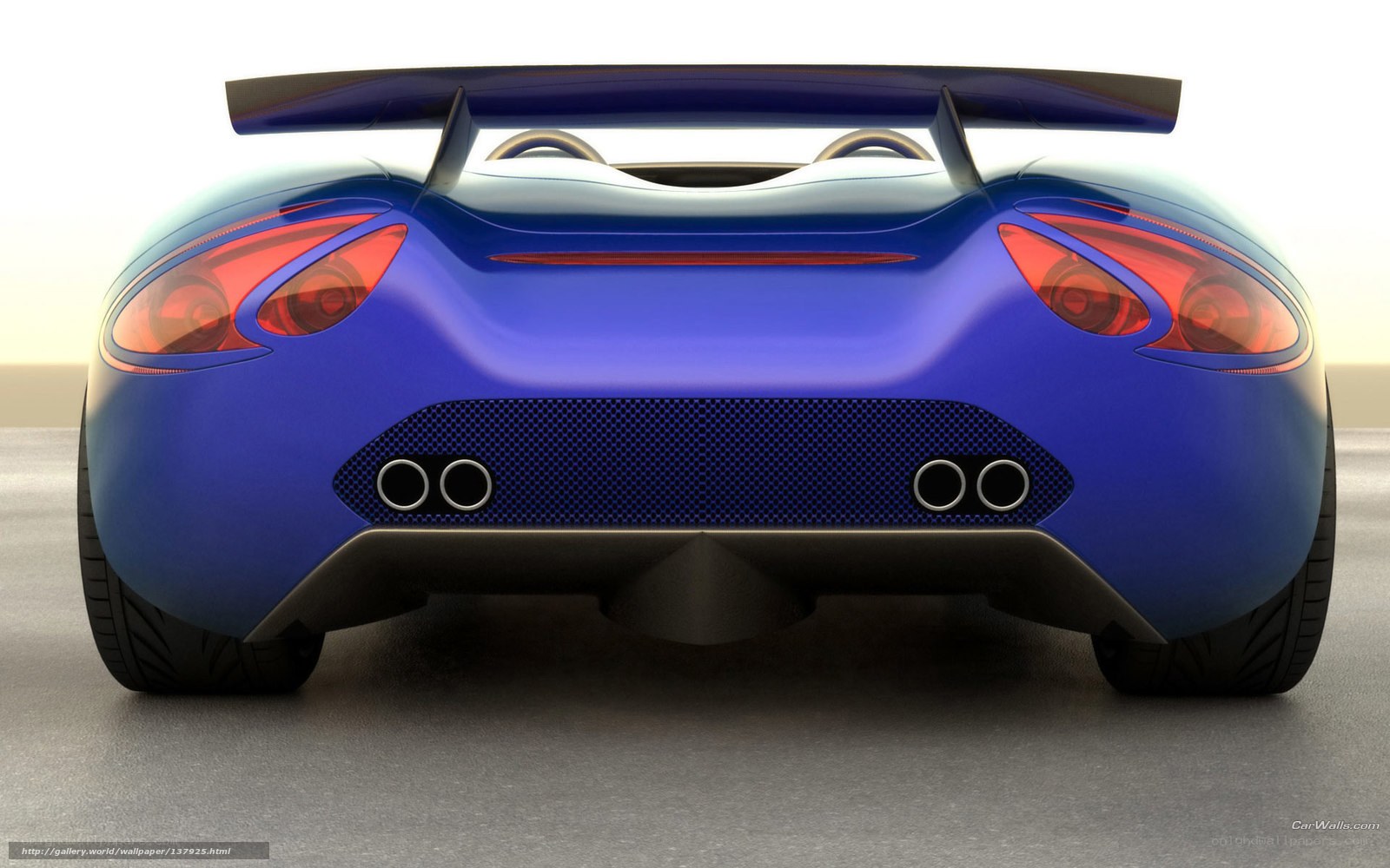 blue sports car rear view