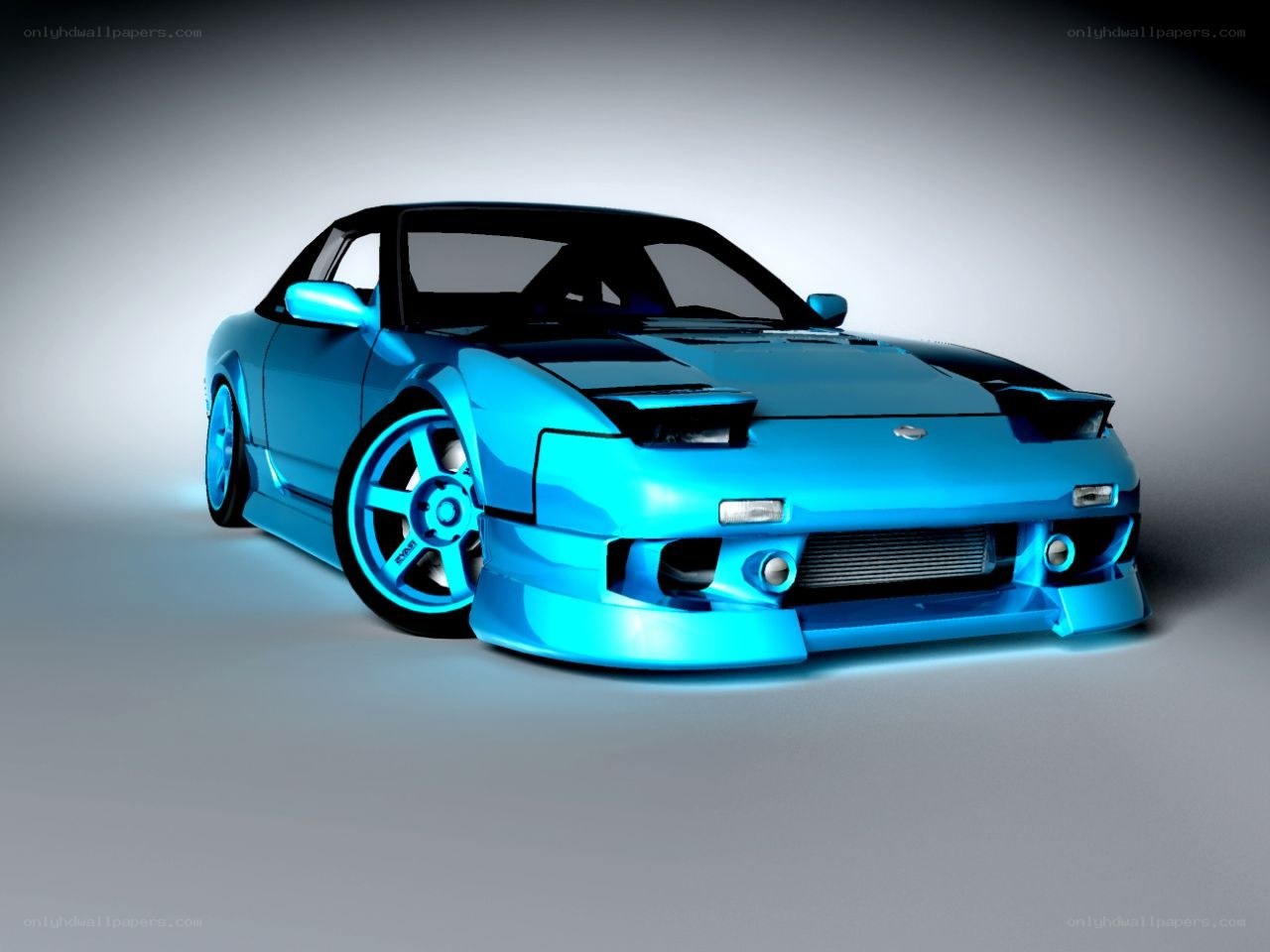blue sports car render