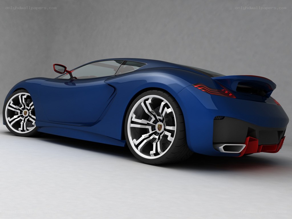blue sports car render