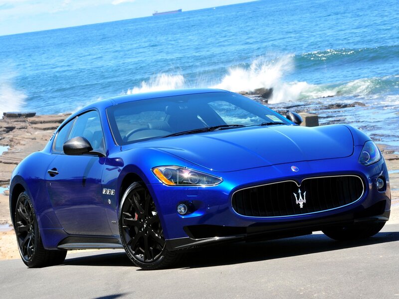 Blue Sports Car — Serene, Afternoon, Photograph, Ocean, Waves