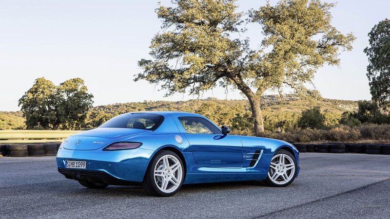 Blue Sports Car — Serene, Afternoon, Photograph, Tree, Tire Wall
