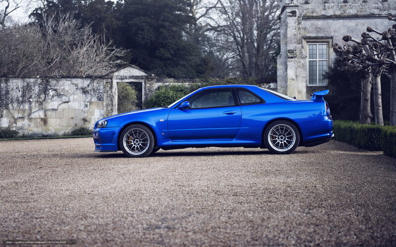 Blue Sports Car — Serene, Autumn, Photograph