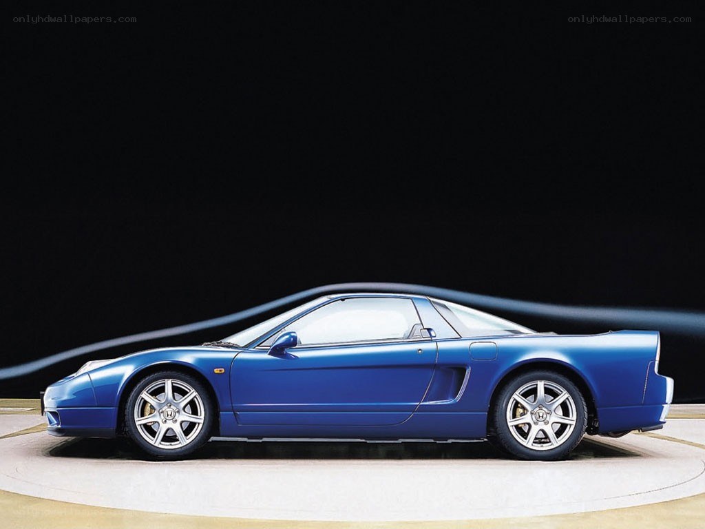blue sports car side view