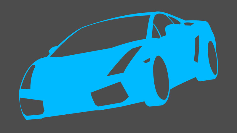 blue sports car silhouette