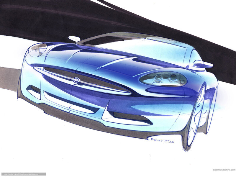 blue sports car sketch