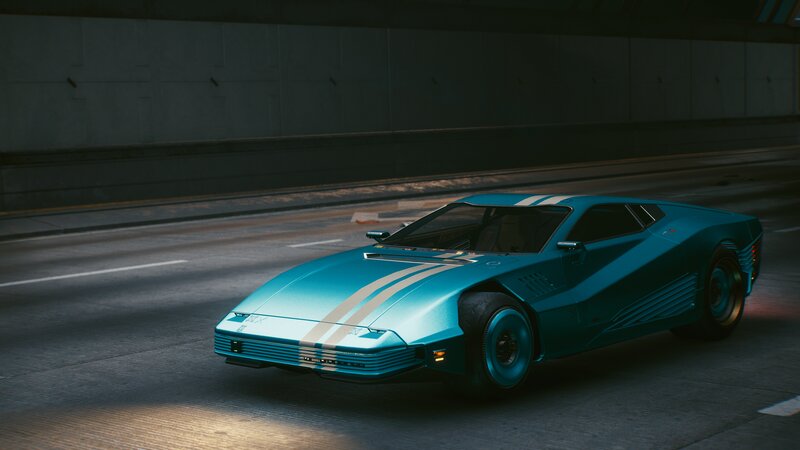 Blue Sports Car — Teal