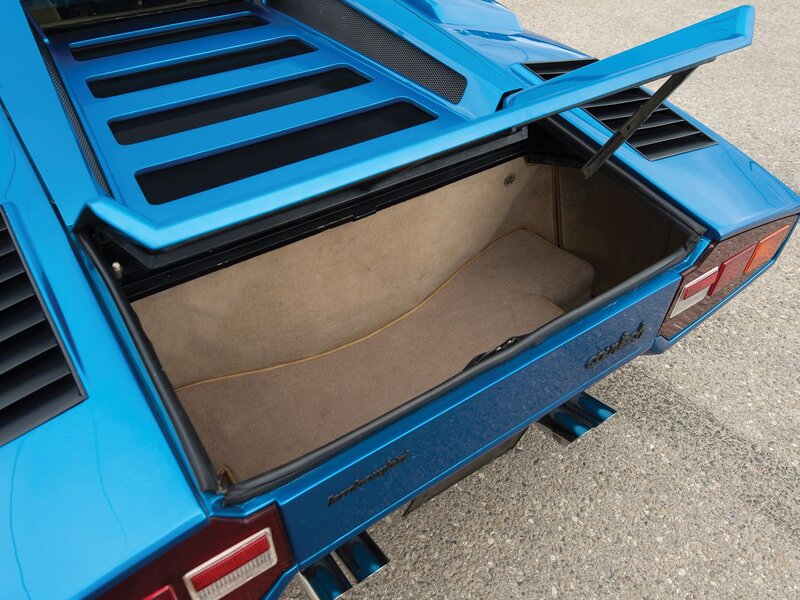 Blue Sports Car Trunk