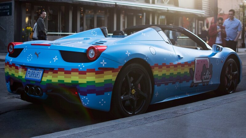 Blue Sports Car — Urban, Afternoon, Photograph