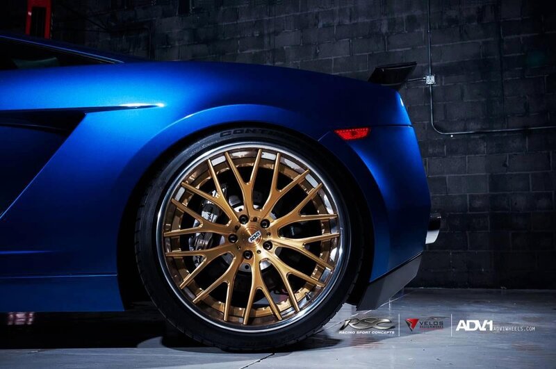 blue sports car wheel