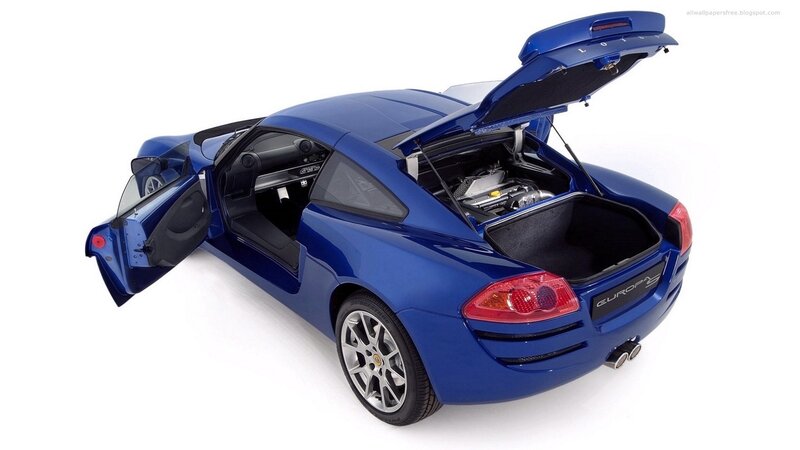 blue sports car with open doors